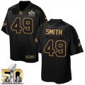 Nike Denver Broncos #49 Dennis Smith Black Super Bowl 50 Men Stitched NFL Elite Pro Line Gold Collection Jersey
