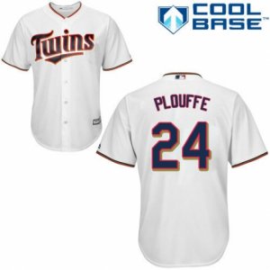 Men\'s Majestic Minnesota Twins #24 Trevor Plouffe Authentic White Home Cool Base MLB Jersey