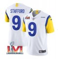Nike Rams #9 Matthew Stafford White 2022 Super Bowl LVI Vapor Limited Jersey