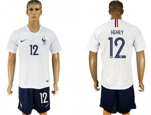 France 12 HENRY Away 2018 FIFA World Cup Soccer Jersey