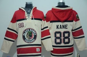 Chicago Blackhawks #88 Patrick Kane Cream Sawyer Hooded Sweatshirt Stitched NHL Jersey