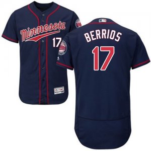 MLB Men Minnesota Twins #17 Jose Berrios Navy Blue Flexbase Authentic Collection Stitched Baseball Jersey