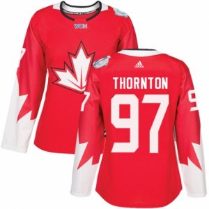 Women\'s Adidas Team Canada #97 Joe Thornton Premier Red Away 2016 World Cup Hockey Jersey