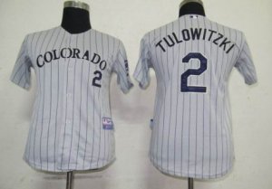 MLB Colorado Rockies #2 Tulowitzki Grey[Kids]