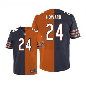 Nike Chicago Bears #24 Jordan Howard Navy Blue Orange Men\'s Stitched NFL Elite Split Jersey