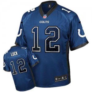 Nike Indianapolis Colts #12 Andrew Luck Royal Blue Jersey(Elite Drift Fashion)