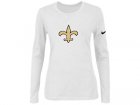 Nike New Orleans Saints Women's Of The City Long Sleeve Tri-Blend T-Shirt - White