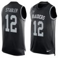 Nike Oakland Raiders #12 Kenny Stabler Black Team Color Men Stitched NFL Limited Tank Top Jersey