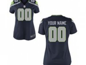 Women\'s Nike Seattle Seahawks Customized Game Team Color Jerseys