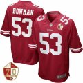 Men San Francisco 49ers #53 NaVorro Bowman Scarlet 70th Anniversary Patch Game Jersey