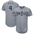 Padres #4 Wil Meyers Gray 50th Anniversary and 150th Patch FlexBase Jersey