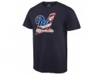 Mens Milwaukee Brewers USA Flag Fashion T-Shirt Navy Blue