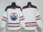 Men Adidas Edmonton Oilers Blank White Road Authentic Stitched Custom Jersey