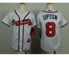 youth mlb jerseys atlanta braves #8 upton white