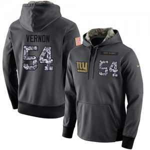 NFL Mens Nike New York Giants #54 Olivier Vernon Stitched Black Anthracite Salute to Service Player Performance Hoodie