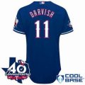 mlb youth Texas Rangers #11 Darvish Blue 40th Anniversary