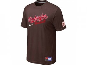 MLB Washington Nationals Brown Nike Short Sleeve Practice T-Shirt