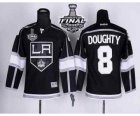 Youth nhl jerseys los angeles kings #8 doughty black-white[2014 stanley cup]