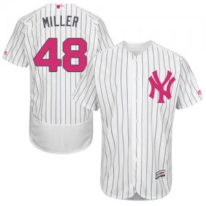 Men\'s Majestic New York Yankees #48 Andrew Miller Authentic White 2016 Mother\'s Day Fashion Flex Base MLB Jersey