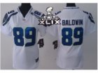 2015 Super Bowl XLIX Nike Women Seattle Seahawks #89 Doug Baldwin White Jerseys