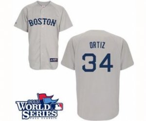 2013 world series mlb jerseys boston red sox #34 david ortiz grey