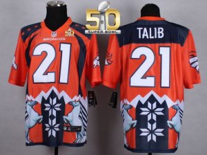 Nike Denver Broncos #21 Aqib Talib Orange Super Bowl 50 Men Stitched NFL Elite Noble Fashion Jersey