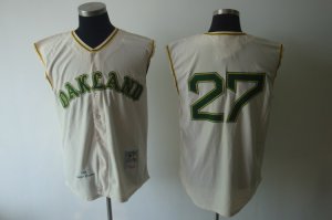 mlb oakland athletics #27 cream[vest style]