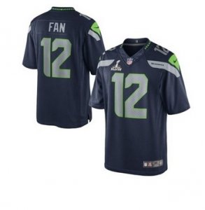 2014 Super Bowl XLVIII Nike Seattle Seahawks #12 Fan game Jersey