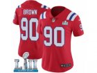 Women Nike New England Patriots #90 Malcom Brown Red Alternate Vapor Untouchable Limited Player Super Bowl LII NFL Jersey