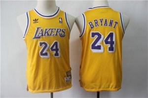 Lakers #24 Kobe Bryant Gold Youth Hardwood Classics Jersey