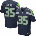 Men's Nike Seattle Seahawks #35 DeShawn Shead Elite Steel Blue Team Color NFL Jersey