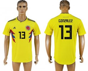 Colombia 13 GONZALEZ Home 2018 FIFA World Cup Thailand Soccer Jersey