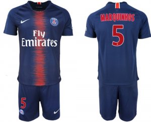 2018-19 Paris Saint-Germain 5 MARQUINHOS Home Soccer Jersey