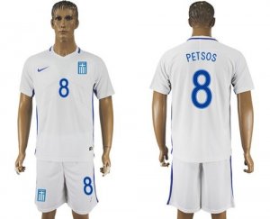 Greece #8 Petsos Home Soccer Country Jersey