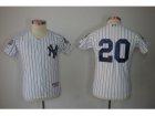 Youth New York Yankees #20 Jorge Posada White jerseys(2009 Logo WS 09 Champions Pat)