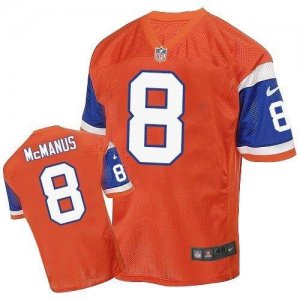 Nike Denver Broncos #8 Brandon McManus Orange Throwback Men Stitched NFL Elite Jersey