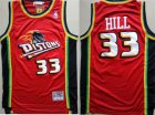 Pistons #33 Grant Hill Red Hardwood Classics Jersey
