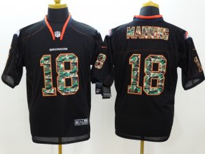 Nike Denver Broncos #18 Peyton Manning Black jerseys(Elite Camo Fashion)