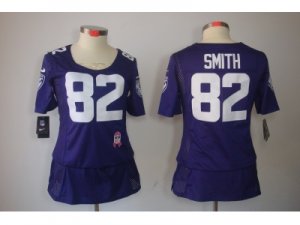 Nike women baltimore ravens #82 smith purple jerseys[breast cancer awareness]