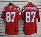 Nike Patriots #87 Rob Gronkowski Red With Hall of Fame 50th Patch NFL Elite Jersey