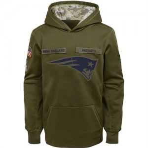 New England Patriots Nike Youth Salute to Service Pullover Performance Hoodie Green