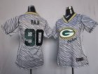 Nike Women Green Bay Packers #90 B.J. Raji Womens FEM FAN Zebra Jerseys