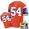 Nike Denver Broncos #54 Brandon Marshall Orange Throwback Super Bowl 50 Men Stitched NFL Elite Jersey