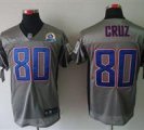 Nike Giants #80 Victor Cruz Grey Shadow With Hall of Fame 50th Patch NFL Elite Jersey