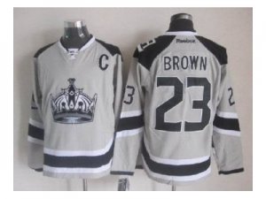 nhl jerseys los angeles kings #23 brown grey[2014 new stadium][patch C]