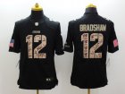 Nike pittsburgh steelers #12 bradshaw black Salute to Service Jerseys(Limited)