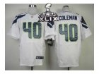 2015 Super Bowl XLIX Nike seattle seahawks #40 coleman white jerseys[Elite]
