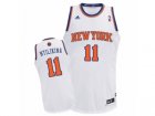 Men Adidas New York Knicks #11 Frank Ntilikina Swingman White Home NBA Jersey
