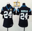 Women Nike Panthers #24 Josh Norman Black Team Color Super Bowl 50 Stitched Jersey