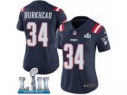 Women Nike New England Patriots #34 Rex Burkhead Limited Navy Blue Rush Vapor Untouchable Super Bowl LII NFL Jersey